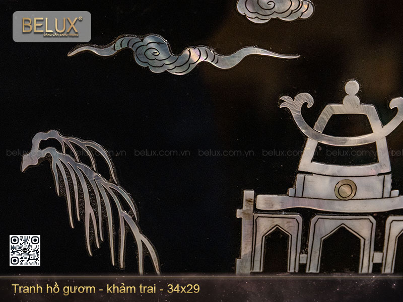 Tranh hồ gươm khảm trai kt 34x29cm&nbsp;